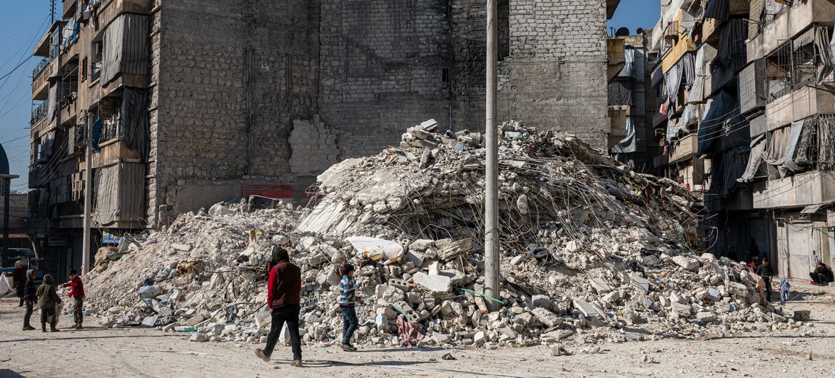 محله الکلاسه شهر حلب سوریه به شدت تحت تاثیر زلزله 15 بهمن قرار گرفت.
