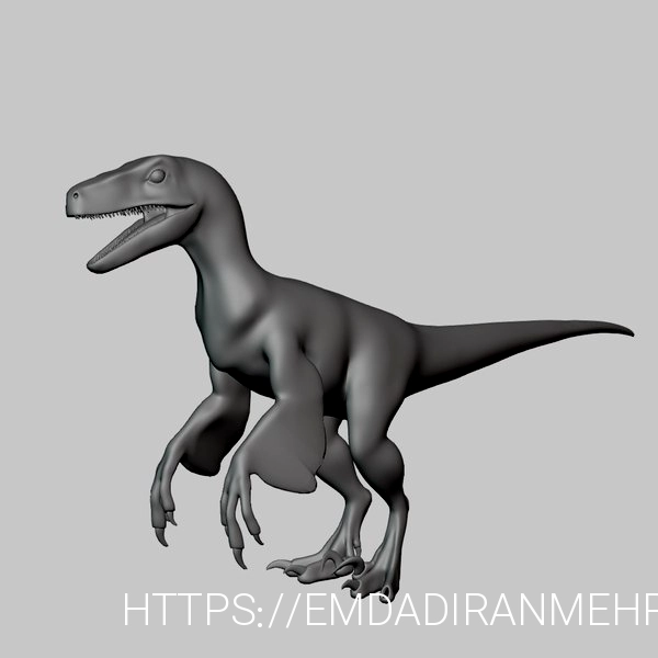 3D Bambiraptor Basemesh Low Poly model